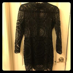 ✨Crotchet black lace mini dress✨